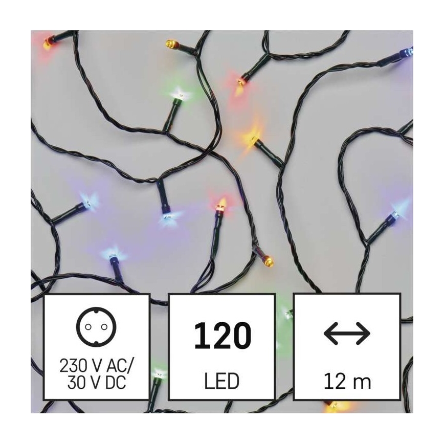 Catena LED da esterno natalizia 120xLED/8 modalità 17m IP44 multicolore