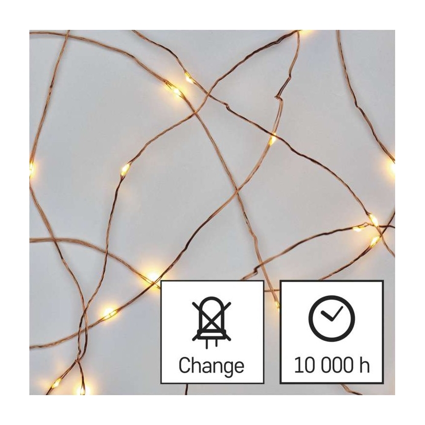 Catena LED da esterno natalizia 150xLED/20m IP44 bianco caldo