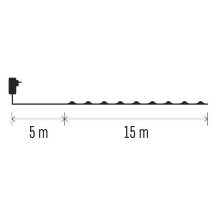 Catena LED da esterno natalizia 150xLED/20m IP44 bianco caldo