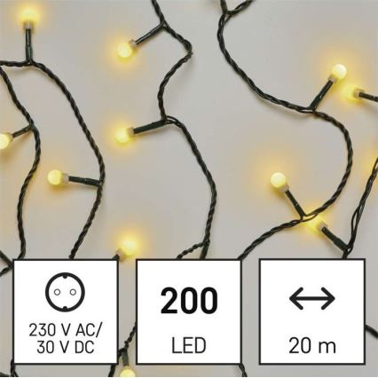 Catena LED da esterno natalizia 200xLED/25m IP44 bianco caldo