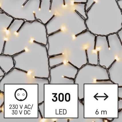 Catena LED da esterno natalizia 300xLED/11m IP44 bianco caldo