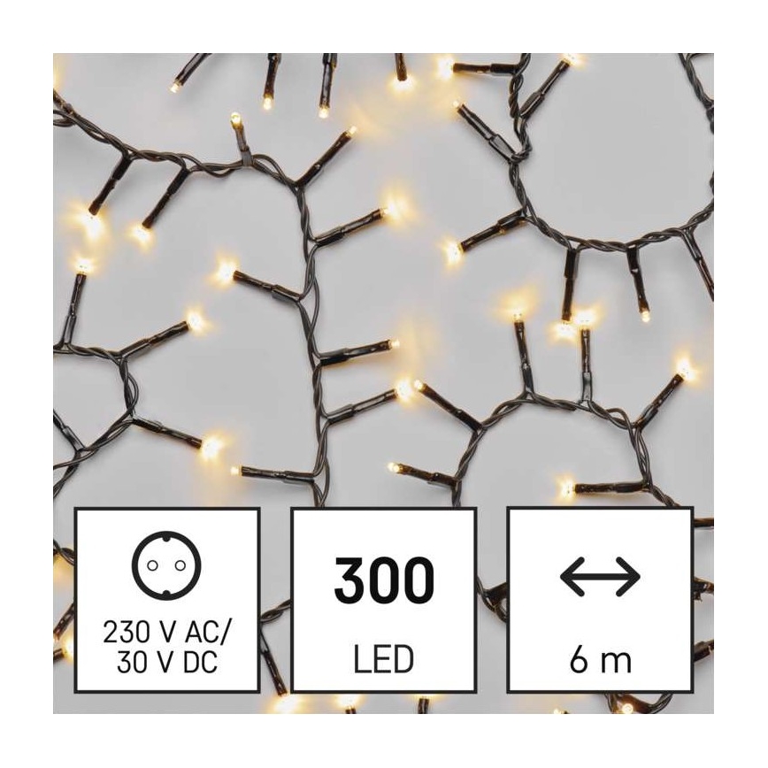 Catena LED da esterno natalizia 300xLED/11m IP44 bianco caldo