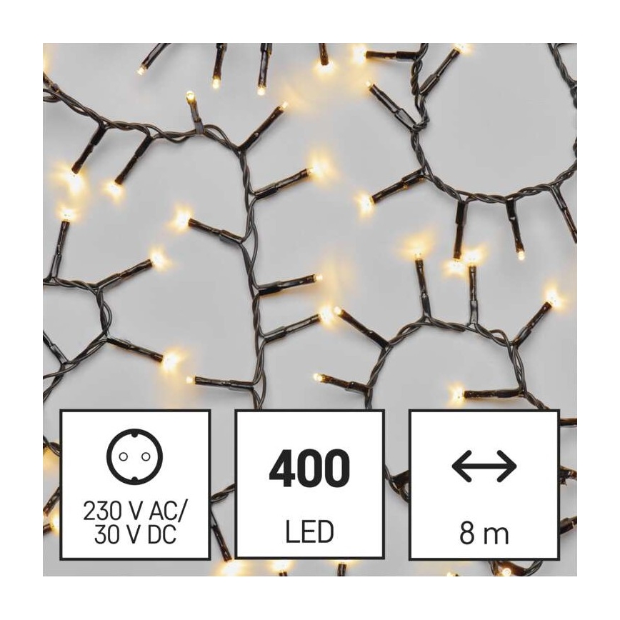 Catena LED da esterno natalizia 400xLED/13m IP44 bianco caldo