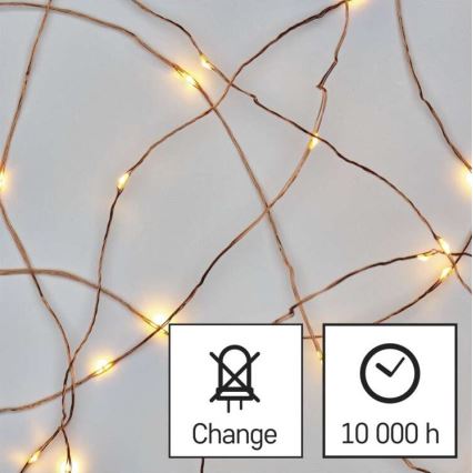 Catena LED da esterno natalizia 40xLED/9m IP44 bianco caldo