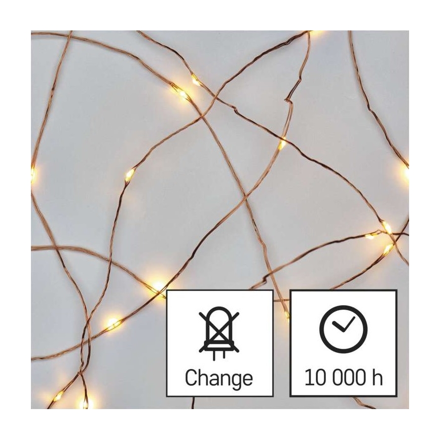 Catena LED da esterno natalizia 40xLED/9m IP44 bianco caldo