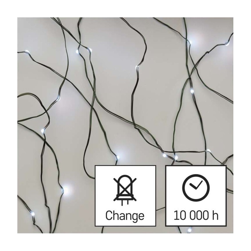 Catena LED da esterno natalizia 40xLED/9m IP44 bianco freddo