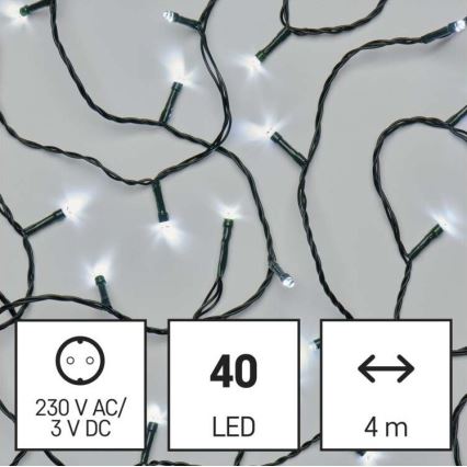 Catena LED da esterno natalizia 40xLED/9m IP44 bianco freddo