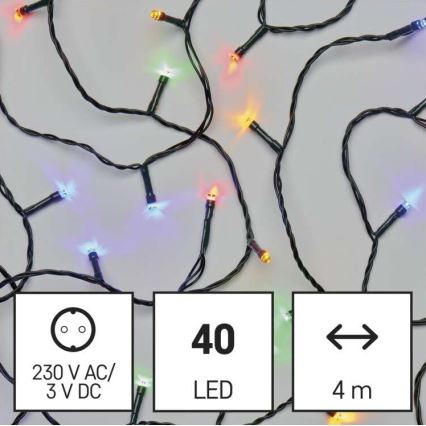 Catena LED da esterno natalizia 40xLED/9m IP44 multicolore