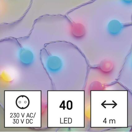 Catena LED da esterno natalizia 40xLED/9m IP44 multicolore