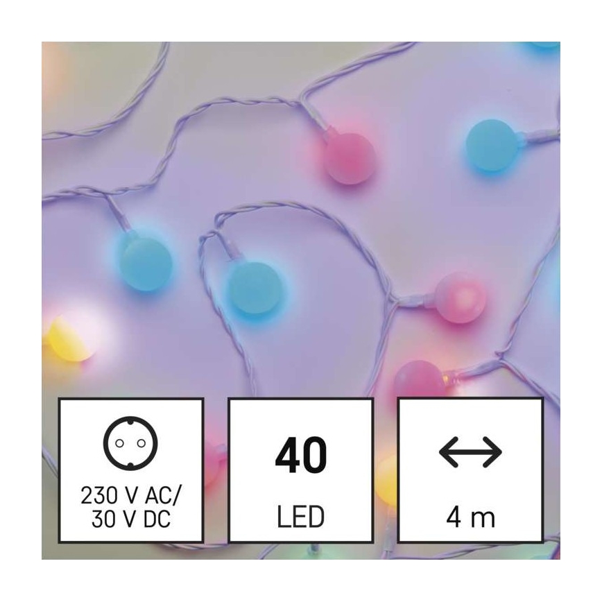 Catena LED da esterno natalizia 40xLED/9m IP44 multicolore
