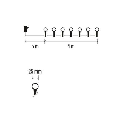 Catena LED da esterno natalizia 40xLED/9m IP44 multicolore