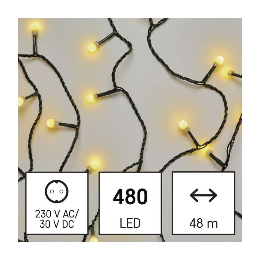 Catena LED da esterno natalizia 480xLED/53m IP44 bianco caldo