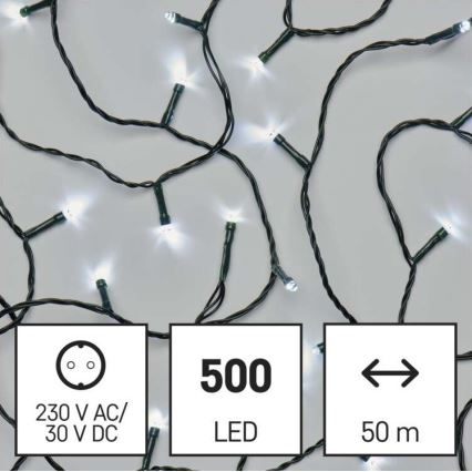 Catena LED da esterno natalizia 500xLED/55m IP44 bianco caldo