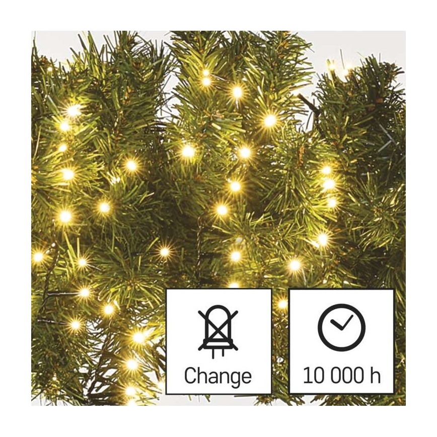 Catena LED da esterno natalizia 600xLED/17m IP44 bianco caldo
