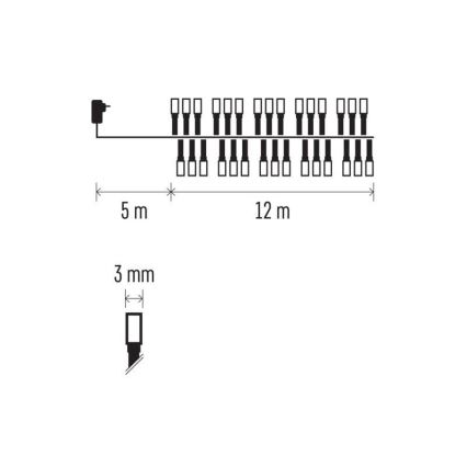 Catena LED da esterno natalizia 600xLED/17m IP44 bianco caldo