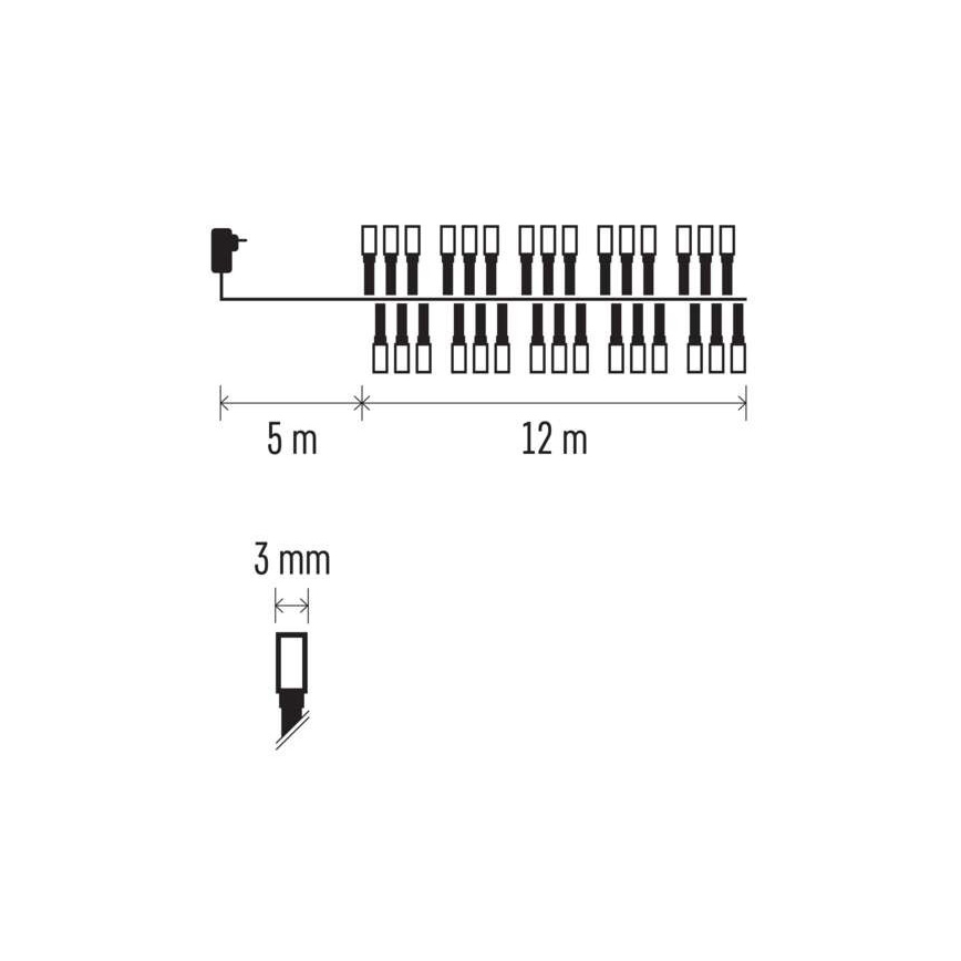 Catena LED da esterno natalizia 600xLED/17m IP44 bianco caldo