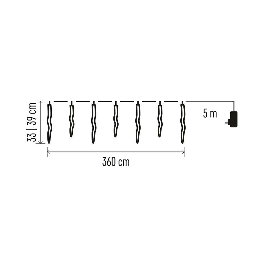 Catena LED da esterno natalizia 60xLED/8,6m IP44