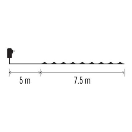 Catena LED da esterno natalizia 75xLED/12,5m IP44 bianco caldo