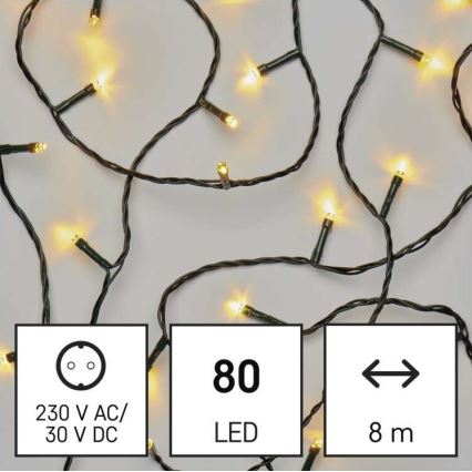 Catena LED da esterno natalizia 80xLED/13m IP44 bianco caldo