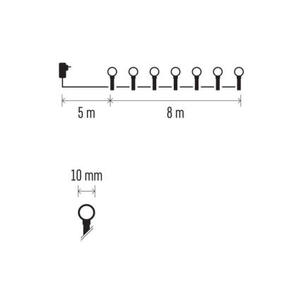 Catena LED da esterno natalizia 80xLED/13m IP44 bianco freddo