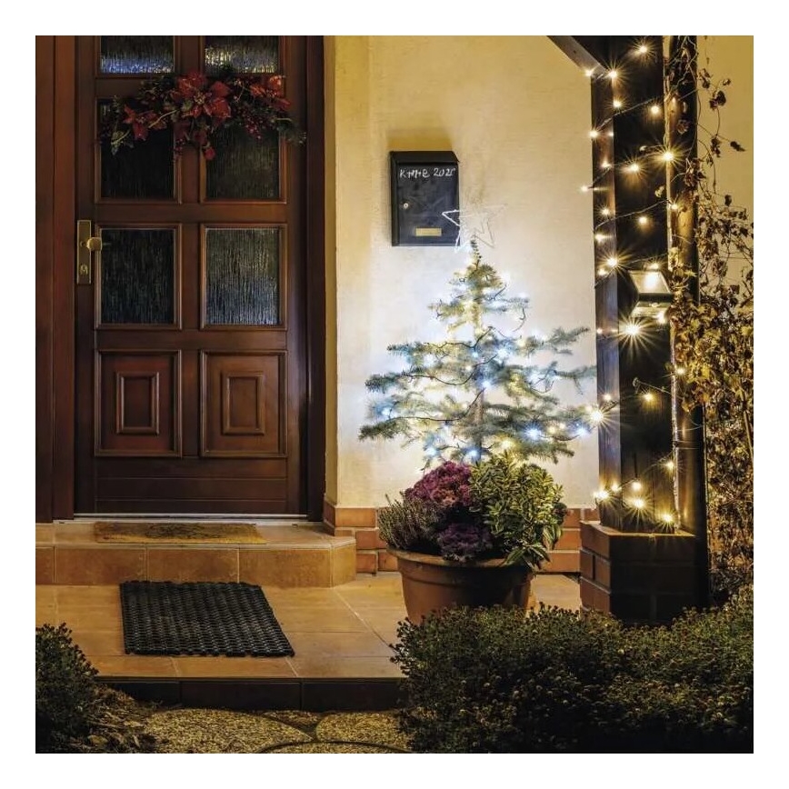 Catena LED natalizia da esterno 100xLED/10m IP44 caldo/bianco freddo