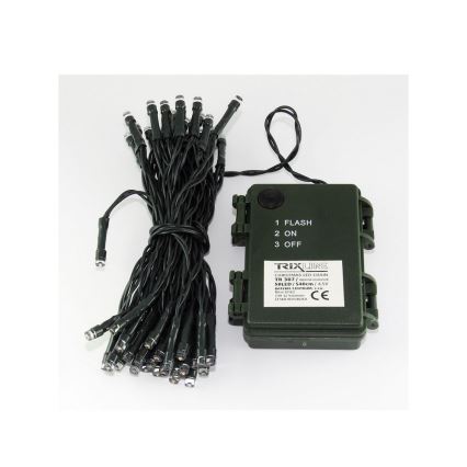 Catena LED natalizia da esterno 100xLED/2 funzioni/3xAA 10,8m IP44 bianco freddo