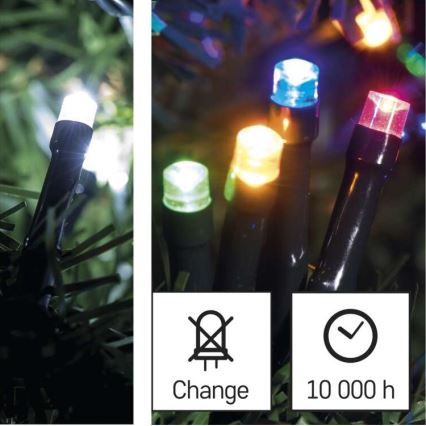 Catena LED natalizia da esterno 100xLED/8 modalità 15m IP44 bianco freddo/multicolore