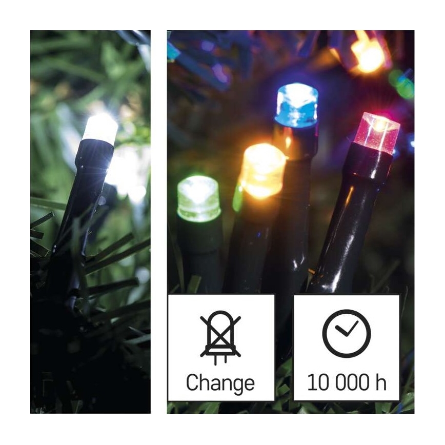 Catena LED natalizia da esterno 100xLED/8 modalità 15m IP44 bianco freddo/multicolore
