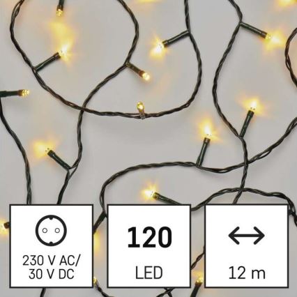 Catena LED natalizia da esterno 120xLED/8 modalità 17m IP44 bianco caldo