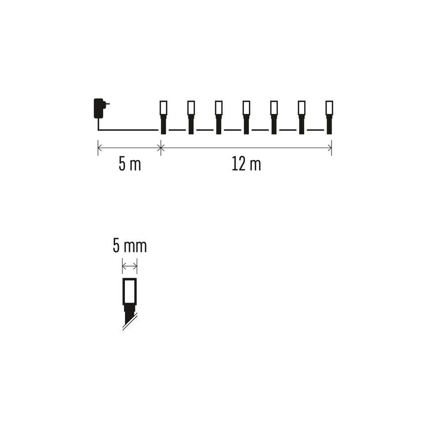 Catena LED natalizia da esterno 120xLED/8 modalità 17m IP44 bianco caldo