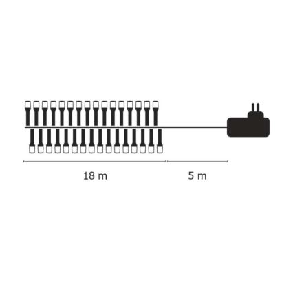 Catena LED natalizia da esterno 180xLED/23m IP44 bianco caldo