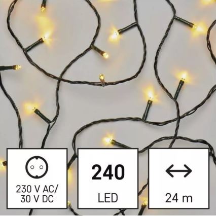 Catena LED natalizia da esterno 240xLED/8 modalità 29m IP44 bianco caldo