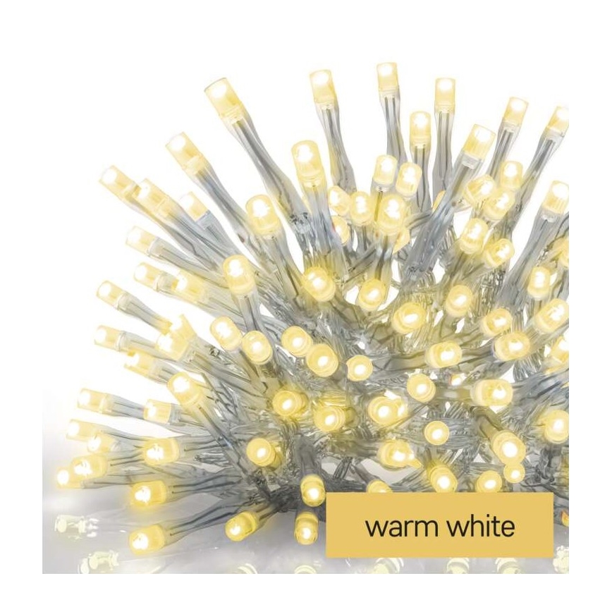 Catena LED natalizia da esterno 300xLED/8 modalità 10m IP44 bianco caldo + telecomando