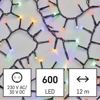Catena LED natalizia da esterno 600xLED/17m IP44 multicolore
