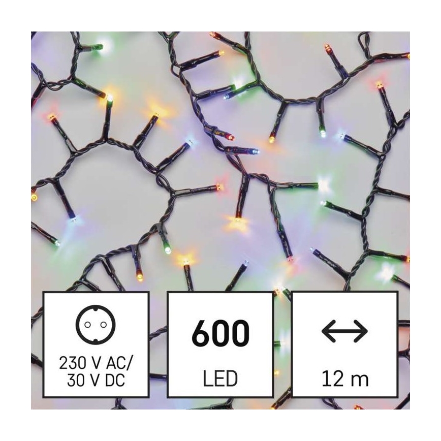 Catena LED natalizia da esterno 600xLED/17m IP44 multicolore
