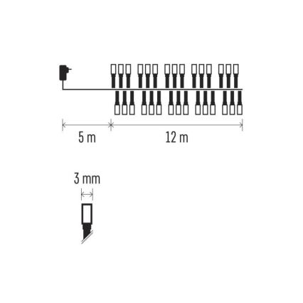 Catena LED natalizia da esterno 600xLED/17m IP44 multicolore