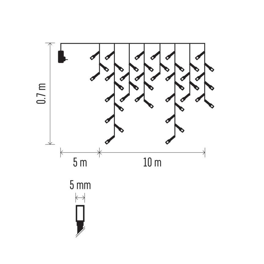 Catena LED natalizia da esterno 600xLED/8 modalità 15m IP44 bianco freddo
