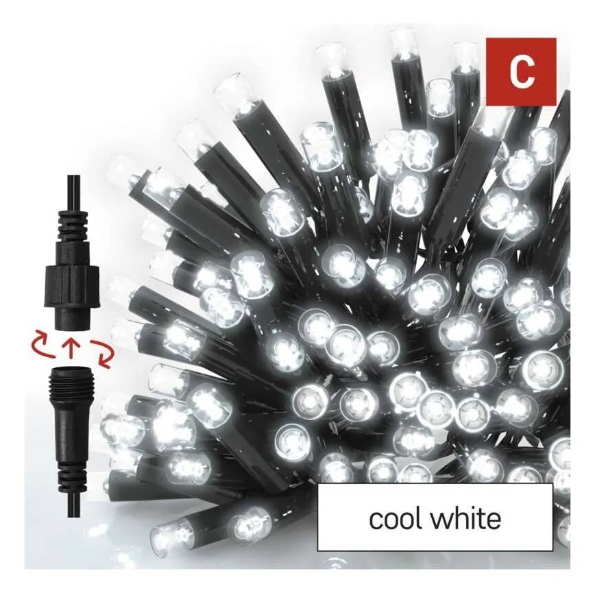 Catena LED per esterni 50xLED/3x0,4m IP44 bianco freddo