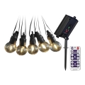 Catena LED solare 10xLED/0,5/4,5V 12 m 3000K IP44 1200 mAh + telecomando