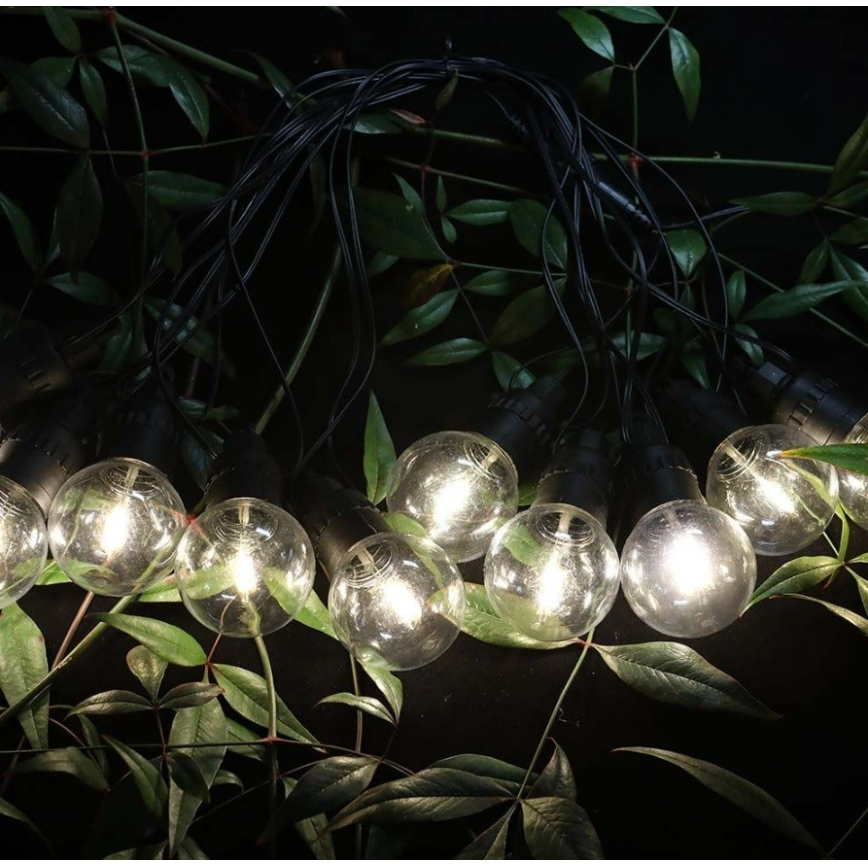 Catena LED solare 10xLED/0,5/4,5V 12 m 3000K IP44 1200 mAh + telecomando