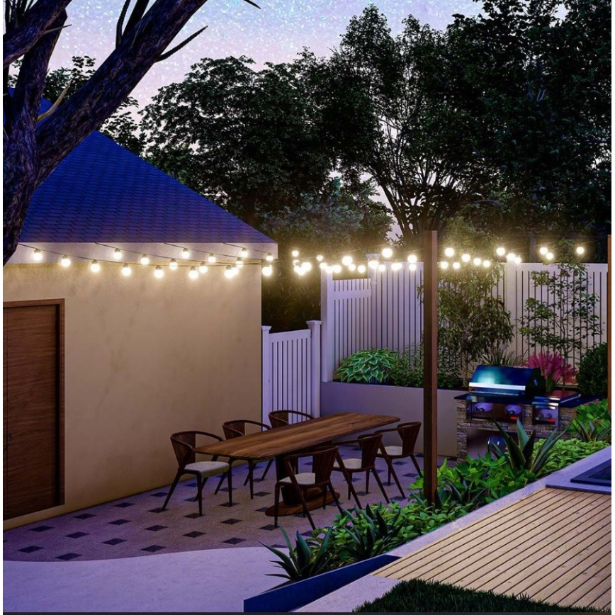 Catena LED solare 10xLED/0,5/4,5V 12 m 3000K IP44 1200 mAh + telecomando