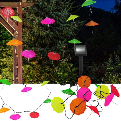Catena LED solare 10xLED/1,2V 300 mAh 3,8 m IP44 ombrelli