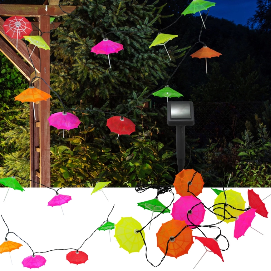 Catena LED solare 10xLED/1,2V 300 mAh 3,8 m IP44 ombrelli