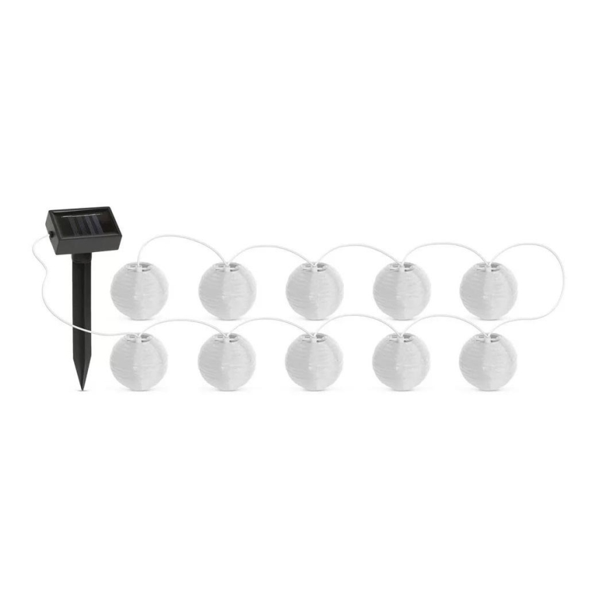 Catena LED solare 10xLED/1,2V 300mAh 3,7m IP44 bianco freddo