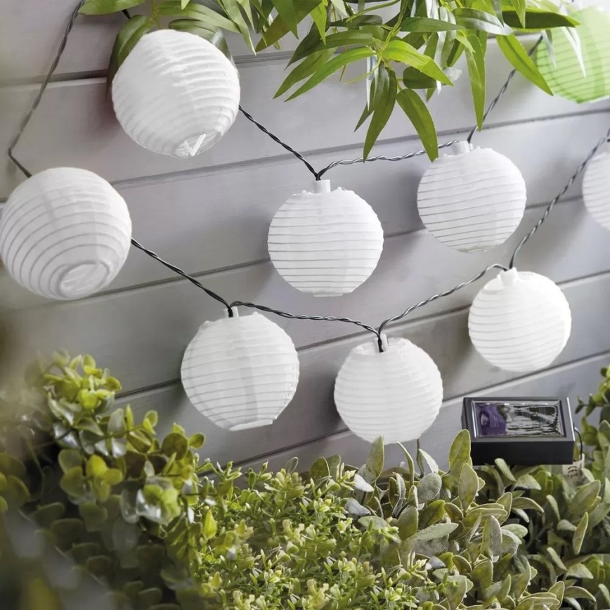 Catena LED solare 10xLED/1,2V 300mAh 3,7m IP44 bianco freddo