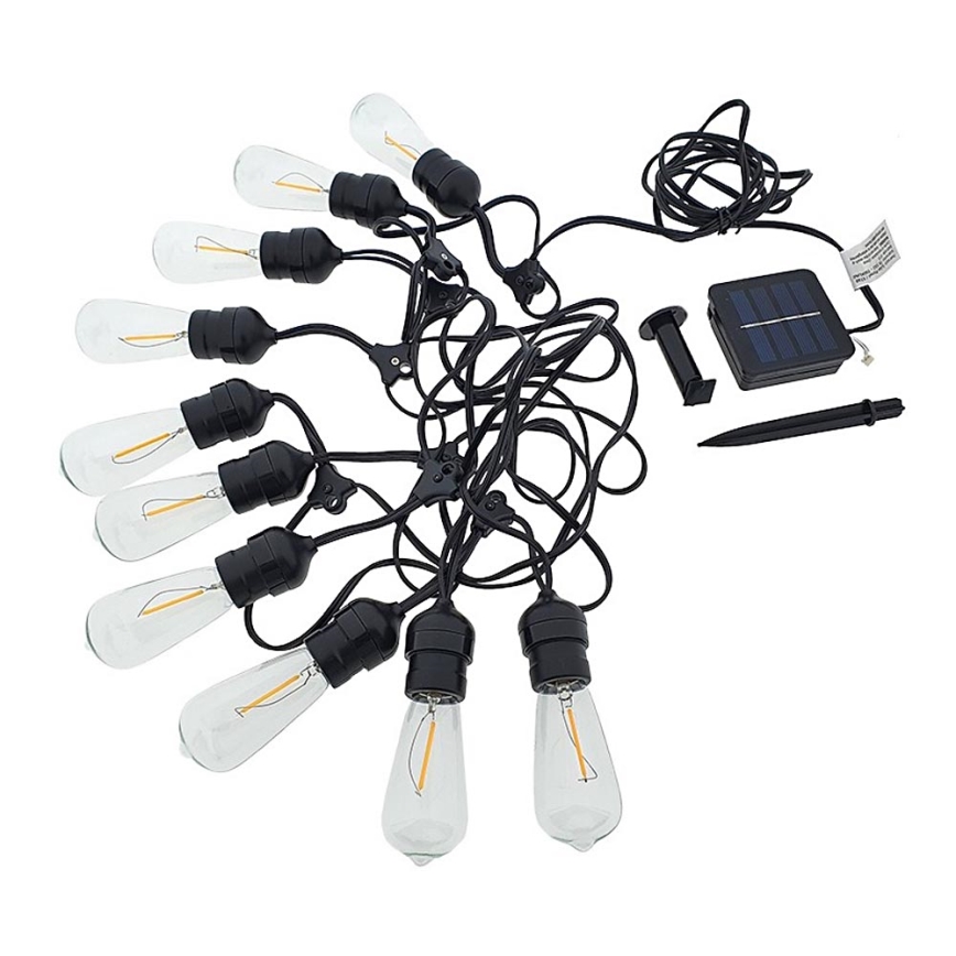 Catena LED solare 10xLED/1,2V 600 mAh 5,94m IP44 bianco caldo