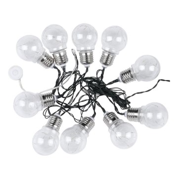 Catena LED solare 10xLED/1W/1,2V 1xAA 2 m IP44 3000K 300 mAh