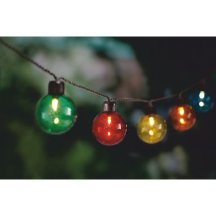 Catena LED solare 10xLED/3,65m 600 mAh IP44 multicolore