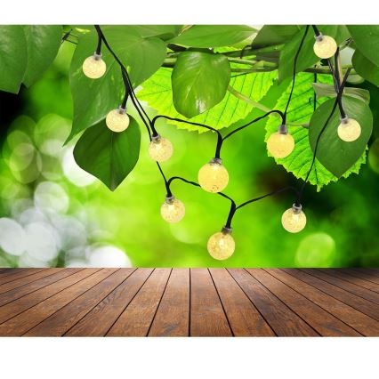 Catena LED solare 30xLED/8 funzioni 300 mAh 4,9m IP44 bianco caldo