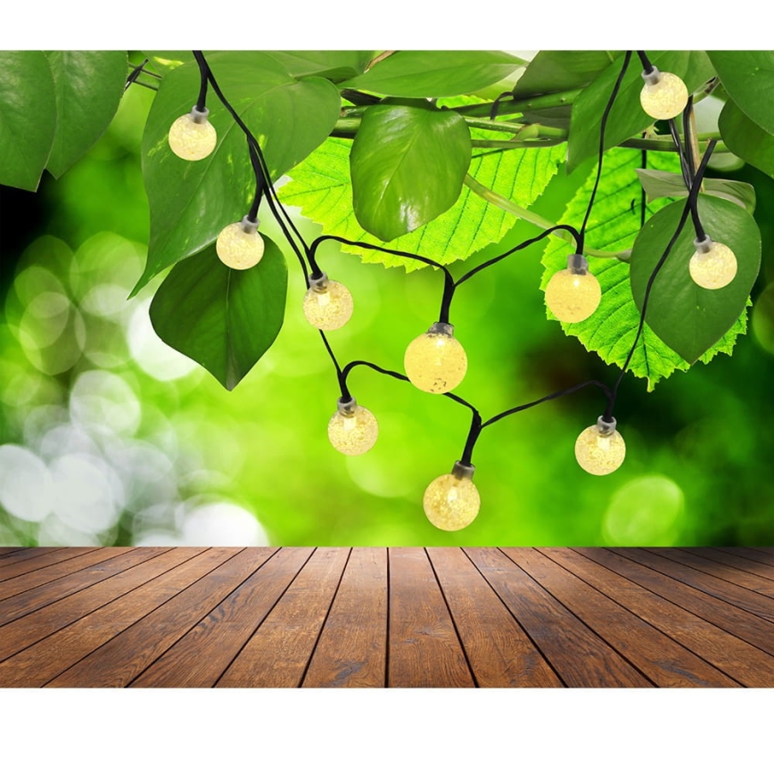 Catena LED solare 30xLED/8 funzioni 300 mAh 4,9m IP44 bianco caldo